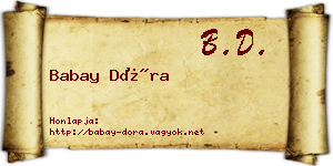 Babay Dóra névjegykártya