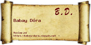 Babay Dóra névjegykártya